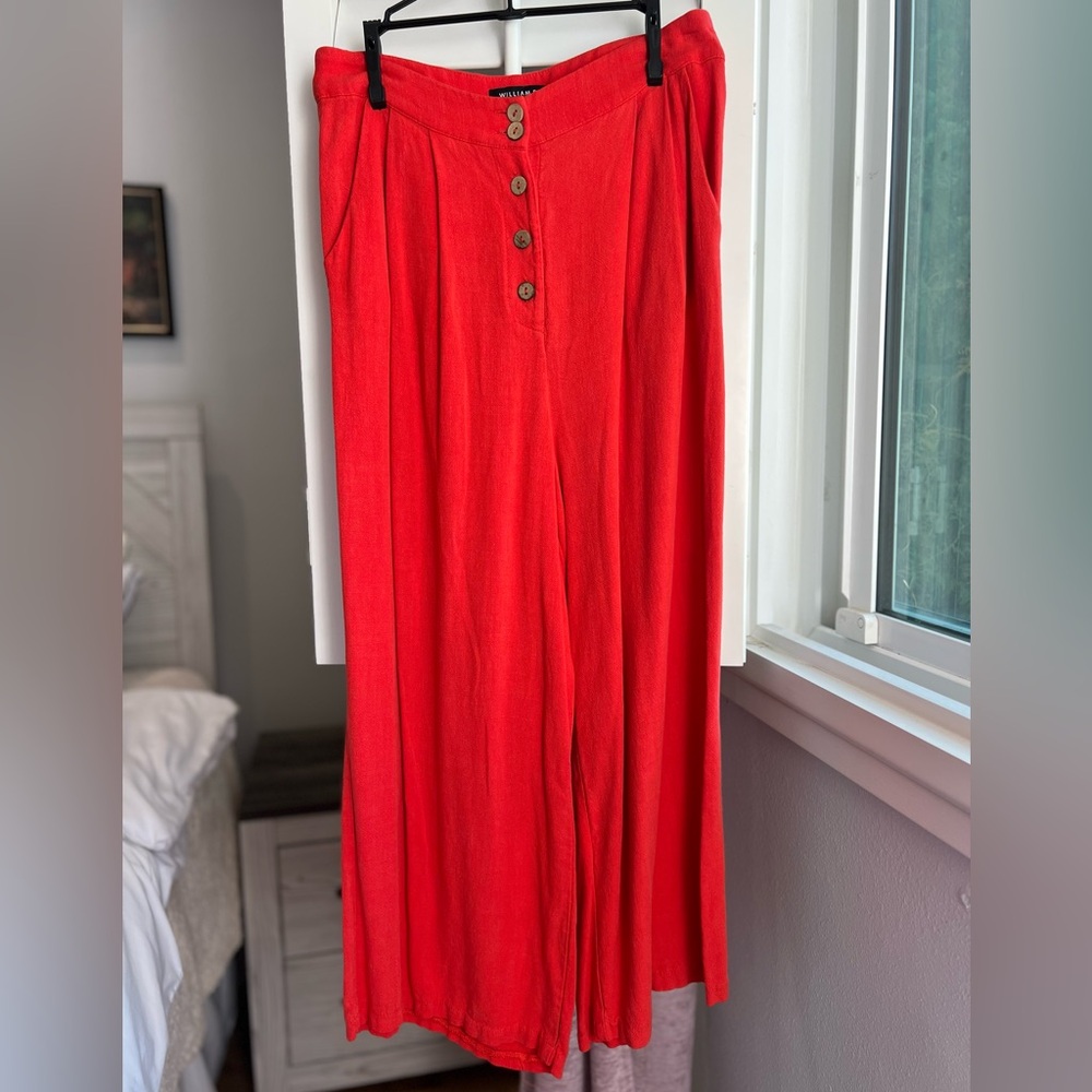 Women's Coral Button-Front Pants